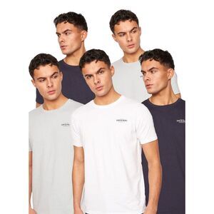 Crosshatch Mens Bailtee T-Shirt (Pack of 5) / Navy/Blue/White